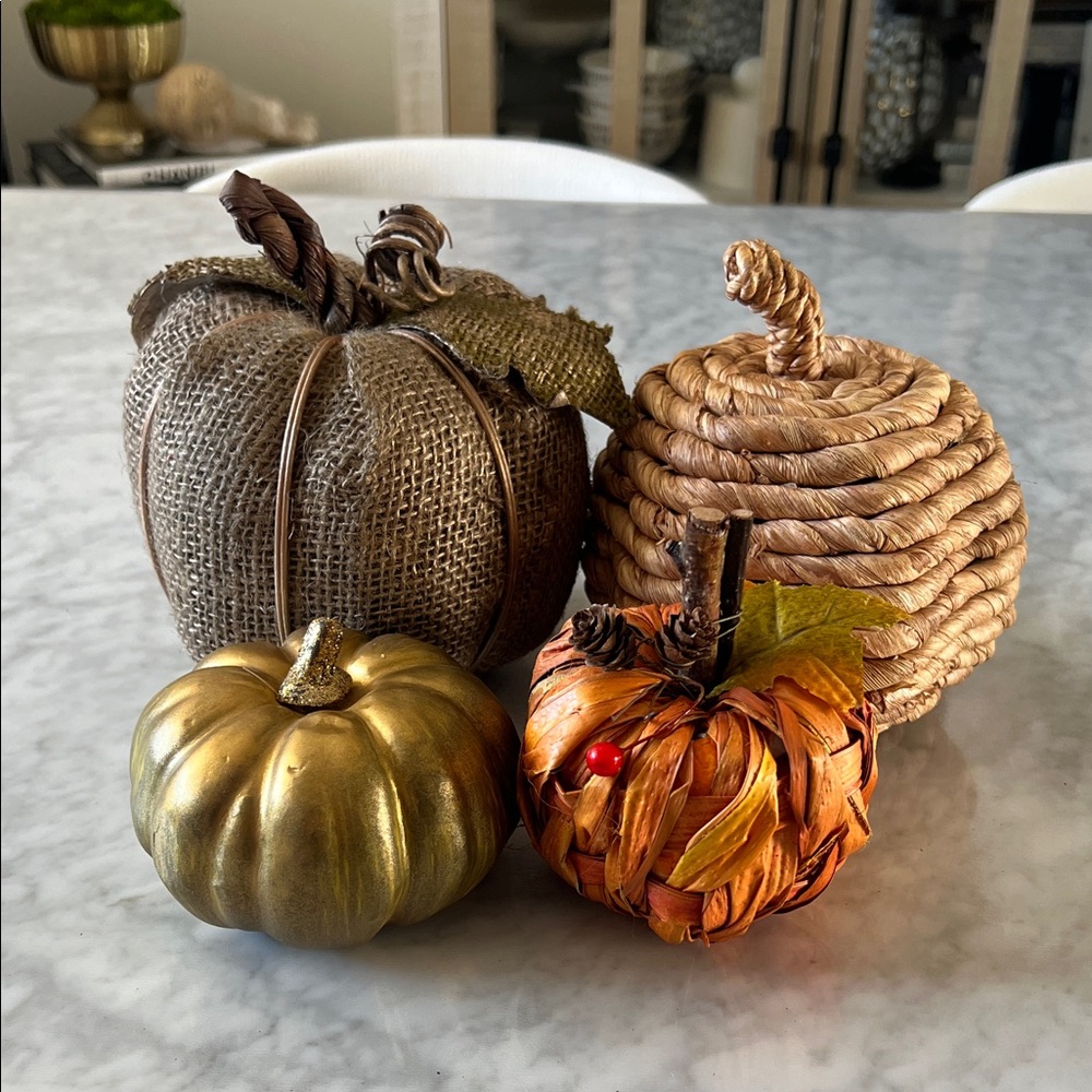 Target Rustic Pumpkin Decor bundle Set - Gold, Brown, Orange